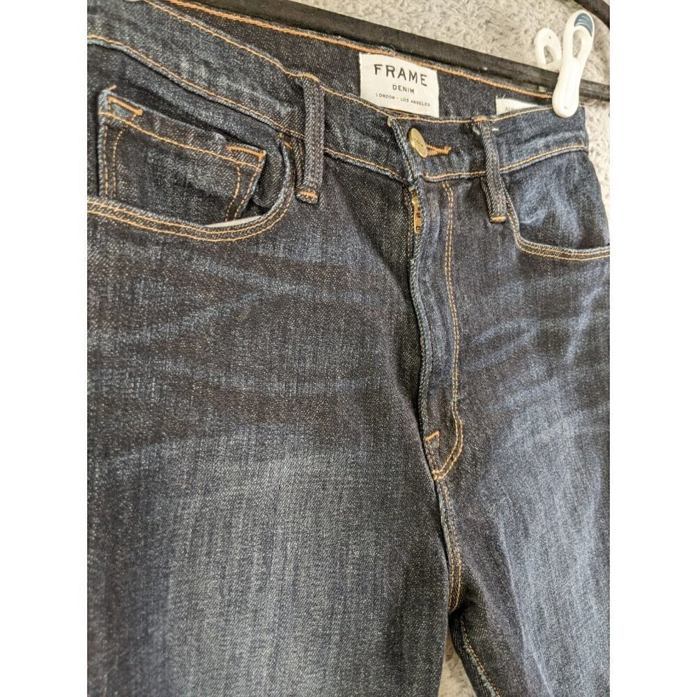 Frame Denim Jeans Womens 27 Ali High Rise Skinny Blue Destroyed Kingland Rip - Picture 16 of 16